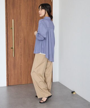 CRAFT STANDARD BOUTIQUE ヴィンテージボイルタックフレアシャツ Purple