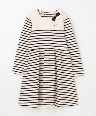 組曲 KIDS 【150-160㎝】ボーダー ワンピース ネイビー系1