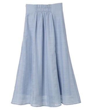 earth music&ecology シアーチェックフレアスカート Sax