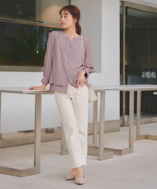 Tiaclasse 【新色追加・洗える】重ねヘムタックブラウス ピンク