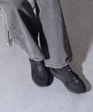 INTER-CHAUSSURES 【BUSSOLA】ニットスリッポンスニーカー ブラック雑材