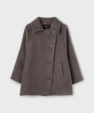 GRACE CONTINENTAL シャギ－ハ－フコ－ト チャコール