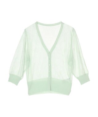 earth music&ecology 花柄シアーカーディガン Mint