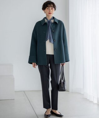 23区 L 【洗える】TWマットクロス スティック パンツ グレー系