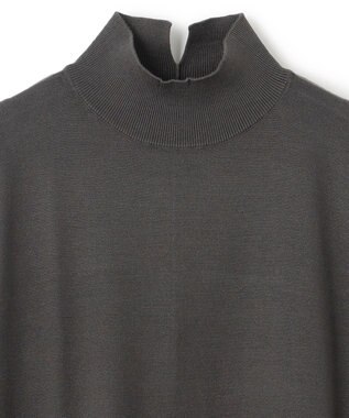 UNFILO 【洗える】ハイネックＩラインニットワンピース チャコール