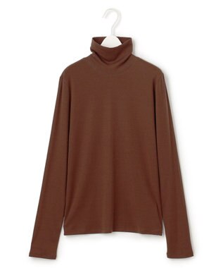 ICB L 【洗える】リヨセルカシミヤスムース ハイネックカットソー コーヒー系