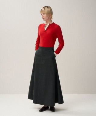 ATON ROYAL WOOL CIRCULAR RIB | ヘンリーネックセーター RED