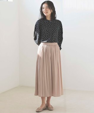 組曲 L ドットジョーゼットプリント ブラウス ブラック系5