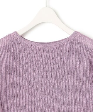 ICB L 【洗える】 ペーパーブレンドシャインニット プルオーバー グレープ系