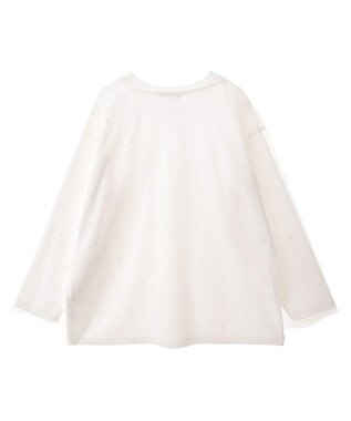 earth music&ecology ラインストーンチュールドッキングプルオーバー Ivory