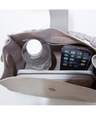 UNBILLION カシュカシュ cachecache / ベルトフラップメッシュハンドル2wayトート ライトグレー