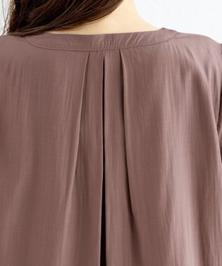 Tiaclasse 【新色追加・洗える】重ねヘムタックブラウス モカ