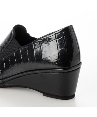 MODE ET JACOMO <D'ICI>ウェッジヒールサイドゴアスリッポンシューズ ブラックビー