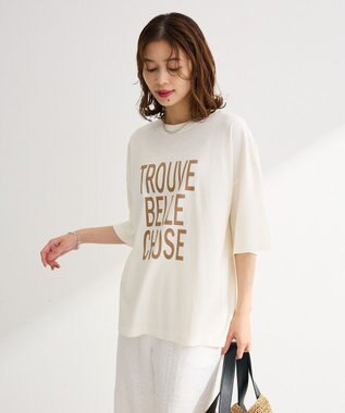 Green Parks ピグメントロゴＴシャツ Ecru