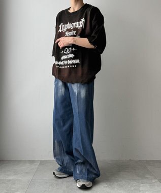 WEGO ダメージボーダーニットプルオーバー(SS) ブラウンボーダー