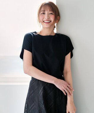 ANY SIS L 【シルクタッチさら魅せTシャツ】後ろコクーン プルオーバー