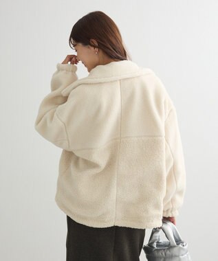 Green Parks リバーシブルコンビボアブルゾン Ecru