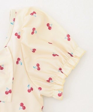 ANY KIDS 総柄 セパレート水着 エクリュ×ピンク（サクランボ）