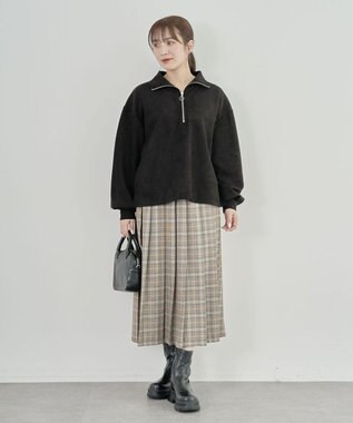 Green Parks ・ＳＵＧＡＲ　ＳＰＯＯＮ　スエードポンチハーフＺＩＰ Black