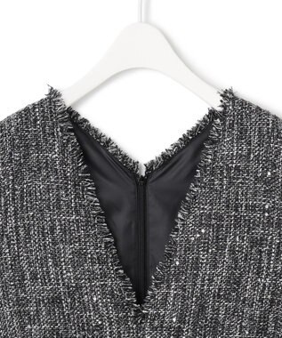 ICB 【CLASSY.1月号掲載】スパングルツイード ジャンパースカート ブラック×オフホワイト系