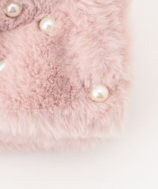 ANY KIDS パール×リボンファーマフラー ピンク