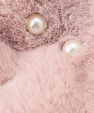 ANY KIDS パール×リボンファーマフラー ピンク