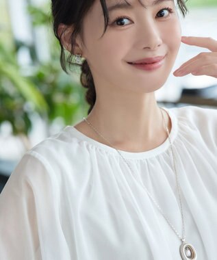 Tiaclasse シアーギャザーブラウス オフホワイト