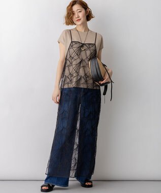 23区 VIOLAd'ORO ラフィアシート レザーコンビ ワンハンドルバッグ ベージュ系