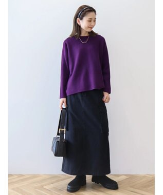 AMERICAN HOLIC バイパチ袖リブラグランニットプルオーバー Purple