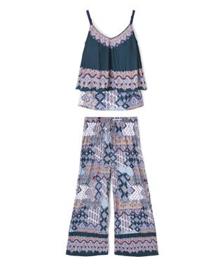 San-ai Resort（三愛水着楽園） ロングパンツセット水着　9M・11L　【Coral veil（コーラルヴェール）】 グリーン