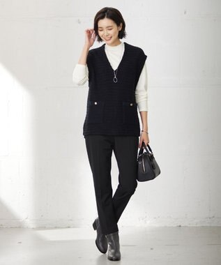 J.PRESS LADIES 【洗える】PRINCE ハイネック ニット ホワイト系