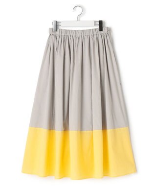 J.PRESS YORK STREET 【WOMEN】バイカラーギャザー スカート ライトグレー系1