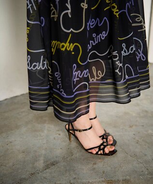 GRACE CONTINENTAL ロープロゴプリントワンピース ブラック