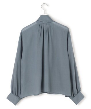 23区 S 【見上愛さん着用/洗える】シアービエラ ボウタイ ブラウス ダルブルー系