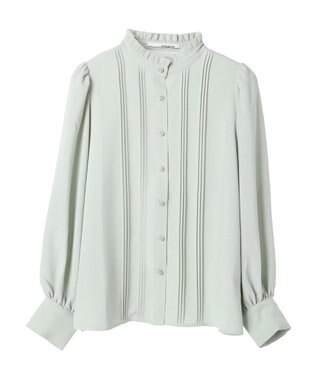 Green Parks ・ＥＬＥＮＣＡＲＥ　ＤＵＥ　ピンタックスタンドブラウス Light Green