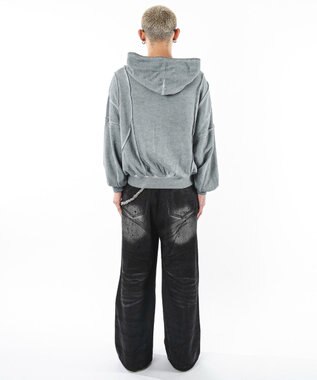 WEGO 【ユニセックス着用ITEM/MLサイズ展開】コールドダイスウィッチングプルパーカー グレー