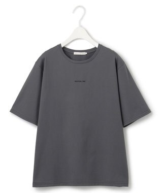 ICB 【接触冷感・UVケア・洗える】ロゴＴＥＥ カットソー ロゴ×チャコール系