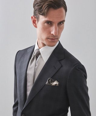 GOTAIRIKU 定番/GOTAIRIKU別注【日本製】シルク ネクタイ_無地(25年モデル) ライトグレー系