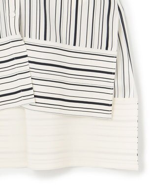 JOSEPH シルクアニメーション　シャツドレス Oyster White/ Black