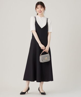 ANY SIS 【洗える】フレアキャミソール ワンピース ブラック