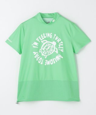 PW CIRCULUS 【WOMEN】SEA TURTLE メッシュコンビモックネックT ゴルフウェア レディース ピーコックグリーン系