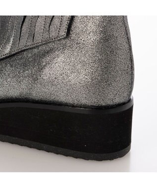 MODE ET JACOMO <D'ICI>ドレープワイドベルトショートブーツ グレーメタリック