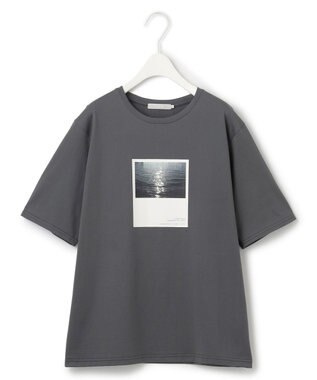 ICB 【接触冷感・UVケア・洗える】ロゴＴＥＥ カットソー フォト×チャコール系