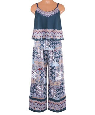 San-ai Resort（三愛水着楽園） ロングパンツセット水着　9M・11L　【Coral veil（コーラルヴェール）】 グリーン