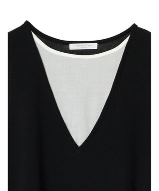 Green Parks ベスト風ドッキングニットプルオーバー Black