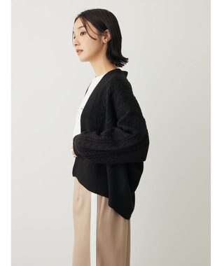 Green Parks 着流しケーブルカーディガン Black