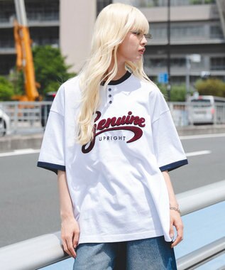 WEGO 【機能T/ユニセックス着用ITEM/MLサイズ展開】接触冷感グラフィックヘンリーBIG　T（SS） ホワイト