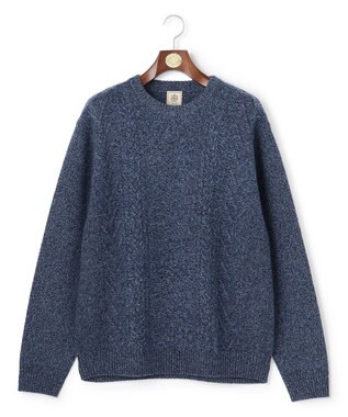 J.PRESS MEN 【KING SIZE】【Cash Lamb's Wool】ケーブルクルーネック ニット_25年モデル ネイビー系