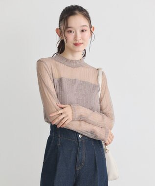 earth music&ecology レースドッキングプルオーバー Mocha