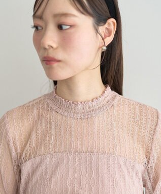 earth music&ecology レースドッキングプルオーバー Pink